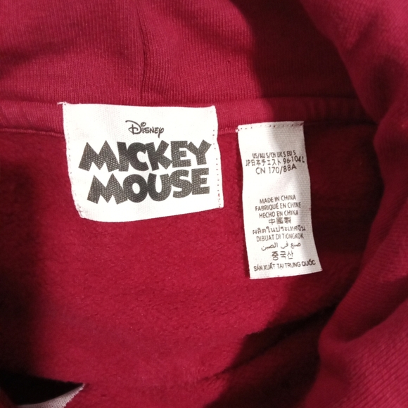 Disneyland Mickey Mouse Red Pullover Hoodie Sweatshirt Unisex Size Small - Picture 3 of 7